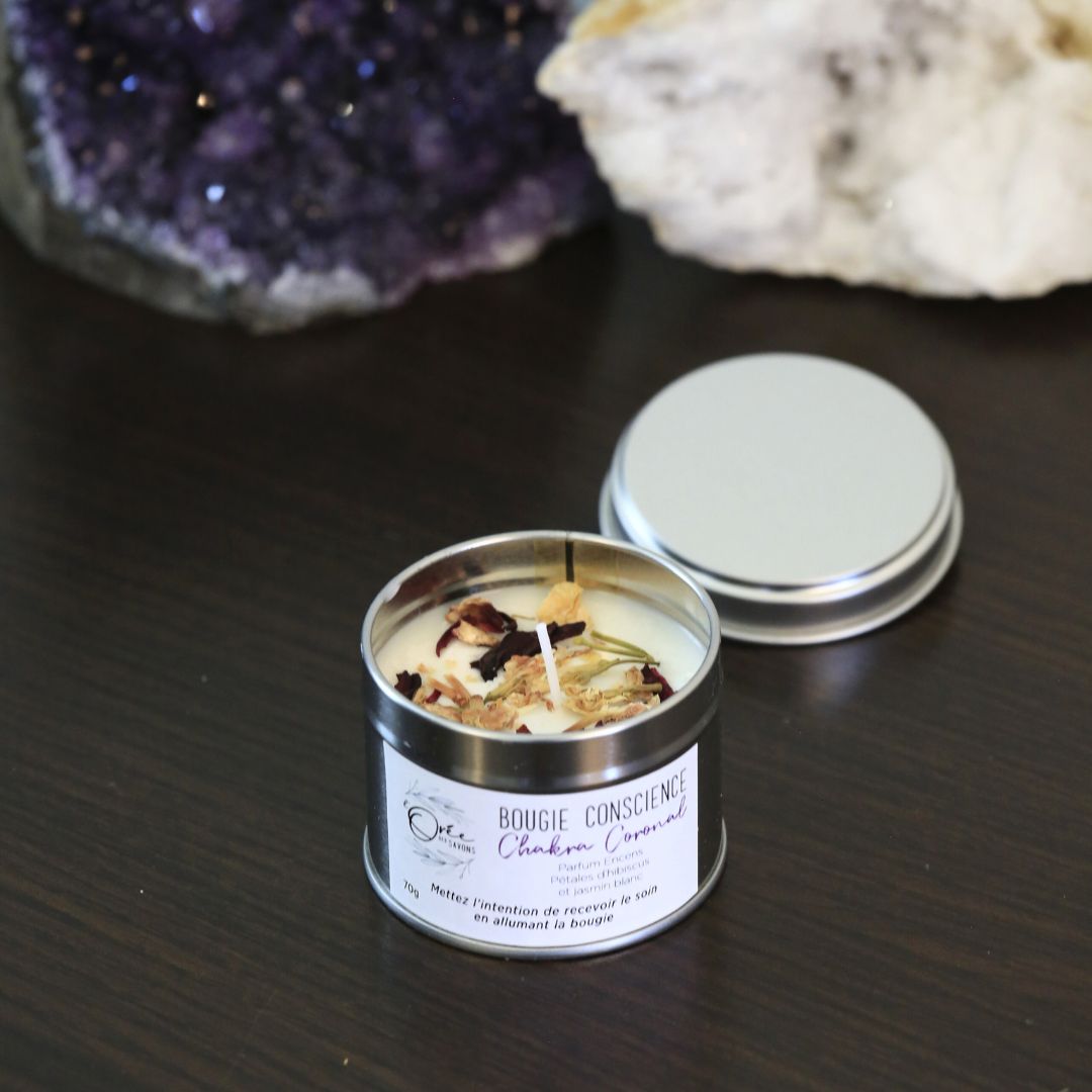 Bougie Chakra Coronal - Reliance & Conscience - Encens