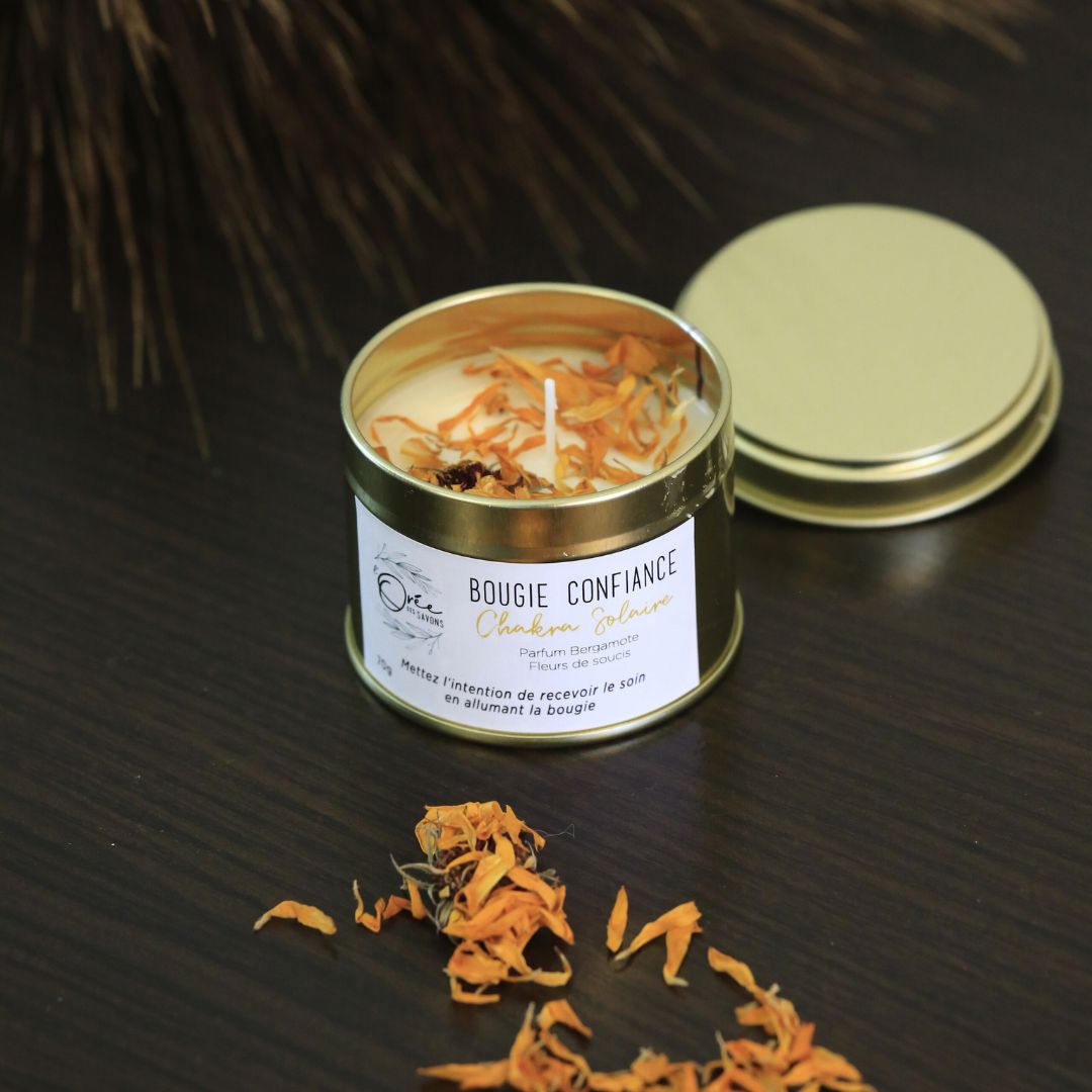 Bougie Chakra Solaire – Confiance en soi - Bergamote