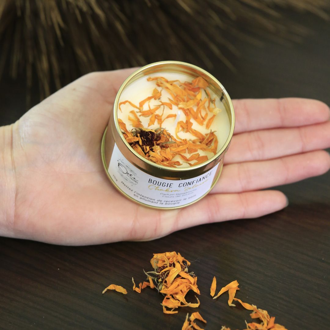 Bougie Chakra Solaire – Confiance en soi - Bergamote