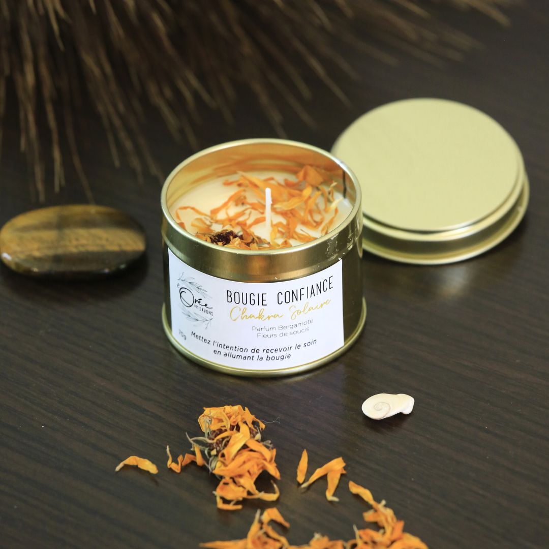 Bougie Chakra Solaire – Confiance en soi - Bergamote