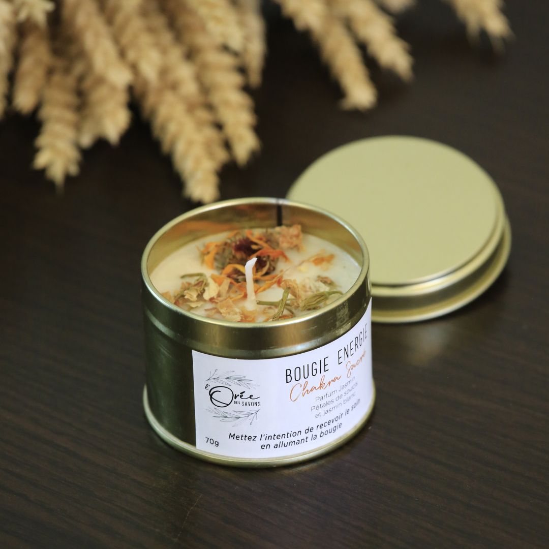 Bougie Chakra Sacré – Créativité & Energie - Jasmin