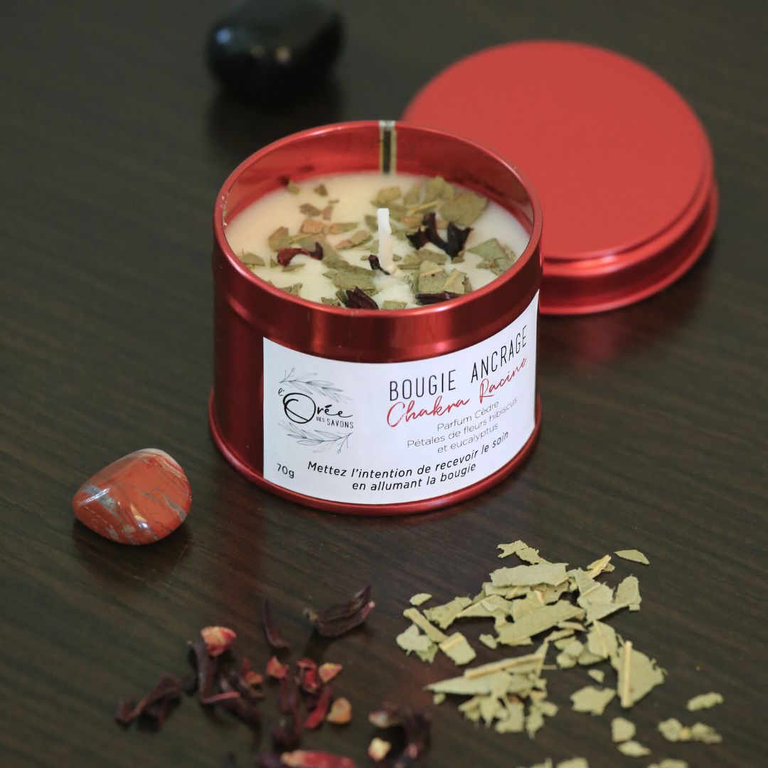 Bougie Chakra Racine – Ancrage - Cèdre