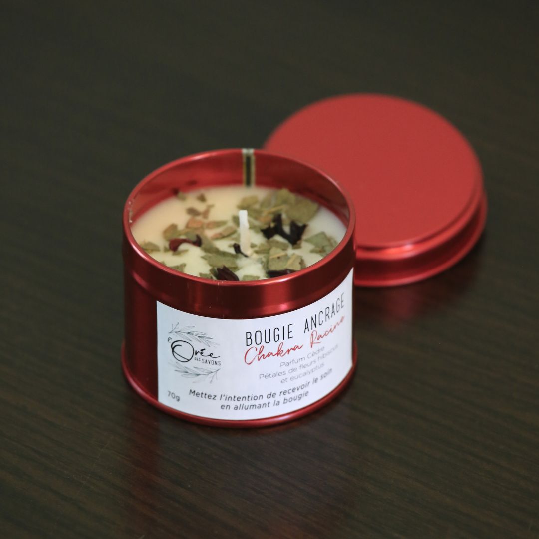 Bougie Chakra Racine – Ancrage - Cèdre
