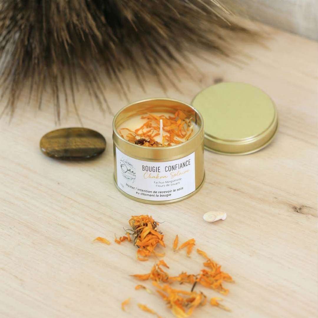 Bougie Chakra Solaire – Confiance en soi - Bergamote